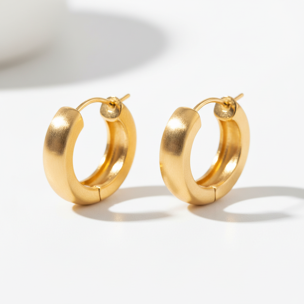 Aretes de aro en oro laminado
