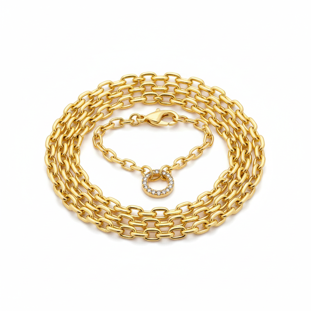 Collar de cadena en oro laminado